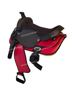 Western Cordura Red Trail Synthetic Barrel Horse Saddle Tack Set Size 10"- 18" - Picture 1 of 4