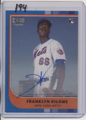 2021 Topps Snapshots Auto Franklyn Kilome RC Blue /50 - Image 1 of 2