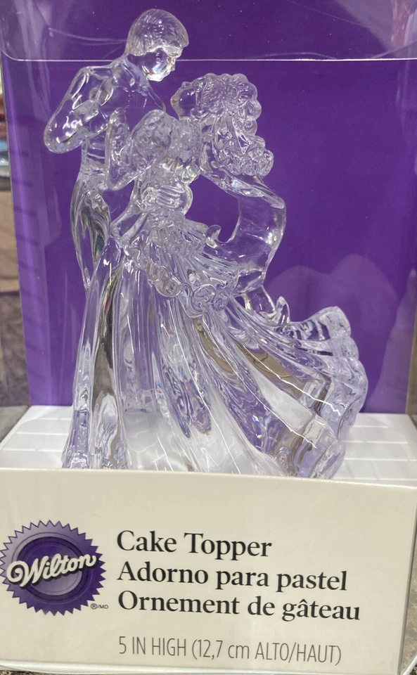 Figura Wilton Bianca Transparente Boda Pastel Topper Parejas Primer Baile Foto 1 de 1