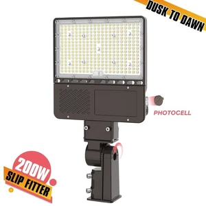 KUKUPPO 200W LED Shoebox Parking Lot Area Lights Slip Fitter Mount Dusk to Dawn - Picture 1 of 14