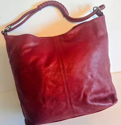 Bolso Hobo Express Design Studio Cuero Rojo De Colección Genuino Suave Lujo Foto 1 de 4