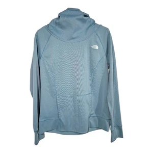 The North Face Blue Knit Cowl Neck Hoodie Pockets Light Weight Large  - Picture 1 of 10