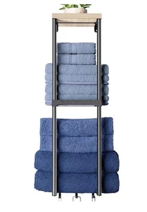 Bathroom Towel Storage Wall Mounted Towel Holder for Rolled Towels 81 cm - Picture 1 of 8