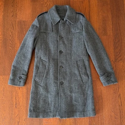John Varvatos Wool Coat Herringbone Made in Italy size 48 - Image 1 of 4