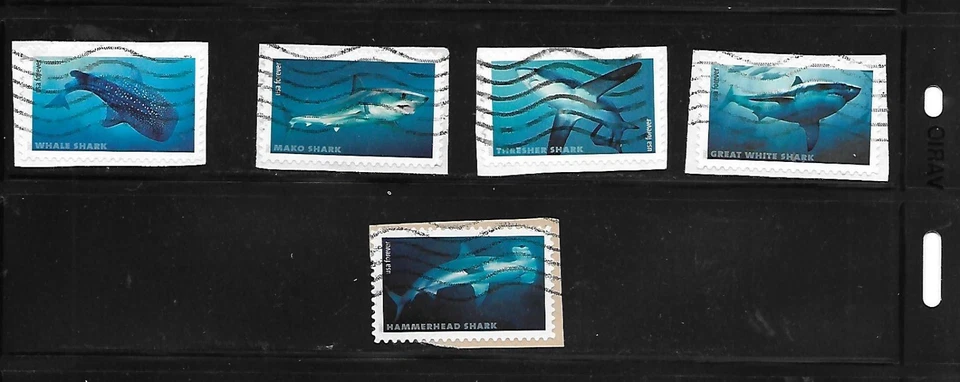 Scott# 5223-27 Sharks Set USED 20210 Issue...SEE SCAN!!! - Image 1 of 1