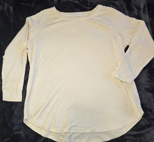 Camisa de manga larga Isaac Mizrahi LIVE Essentials 100 % algodón amarillo mantequilla XL - Imagen 1 de 6