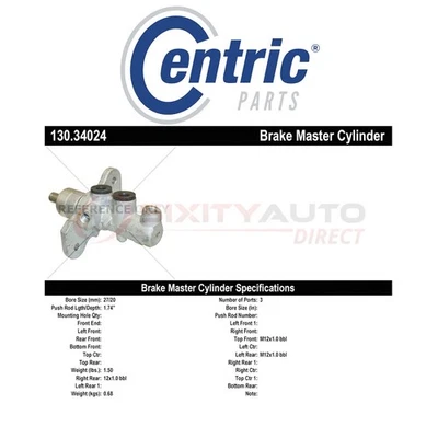 Centric Brake Master Cylinder for 2002-2005 BMW 745i 4.4L V8 - Braking kr Foto 1 de 4