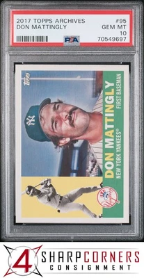 2017 TOPPS ARCHIVES #95 DON MATTINGLY PSA 10 - Image 1 of 3