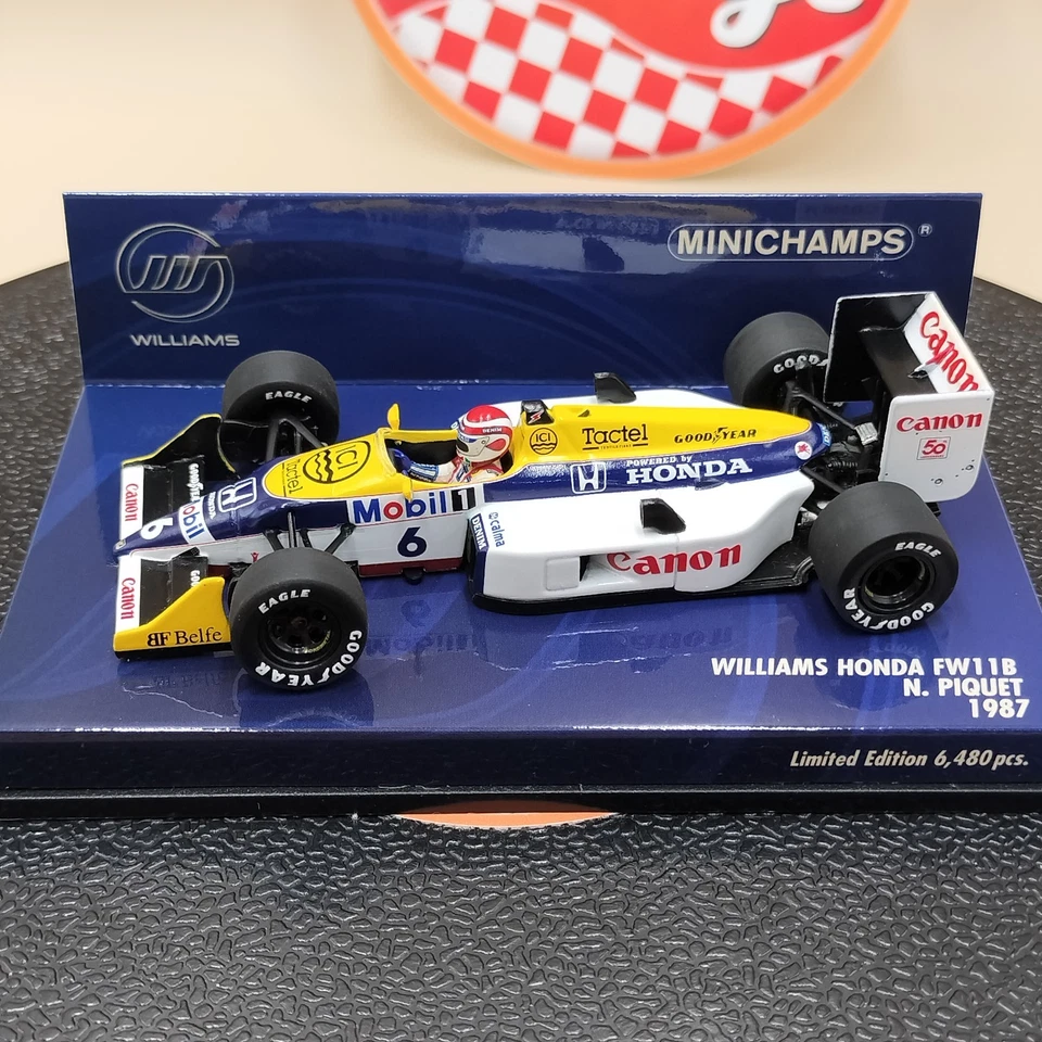 MINICHAMPS 1/43 Williams Honda FW11B Nelson Piquet #6 1987 400870006 - Image 1 of 4