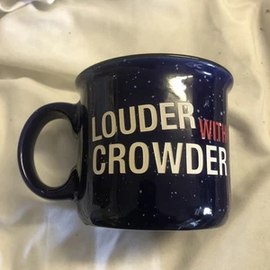 Louder With Crowder Retired Mug Club Etched White Red Letters Speckled   - Picture 1 of 3