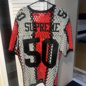 Supreme Crochet Football Jersey "Black" Size L - Picture 1 of 2