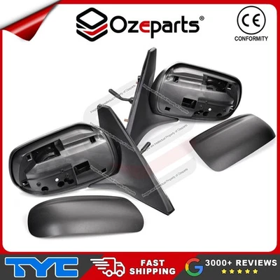 Set Pair LH+RH Manual Door Mirror Black Ford Laser KN KQ 99~02 Hatch Sedan - Image 1 of 4