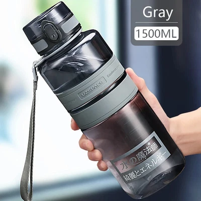 1.5L/2L Large Sport Water Bottle BPA-Free Leakproof Shaker for Outdoor Fitness - Image 1 of 4