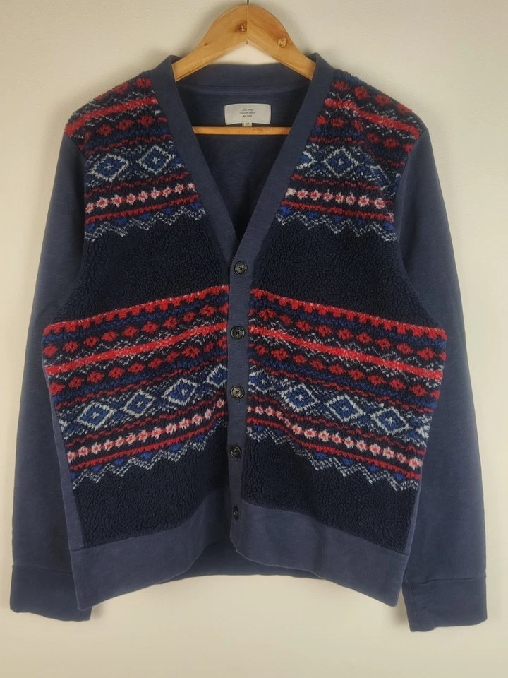 Jack Spade Fair Isle Mixed Media Sweater Cardigan Jacket - Image 1 of 4