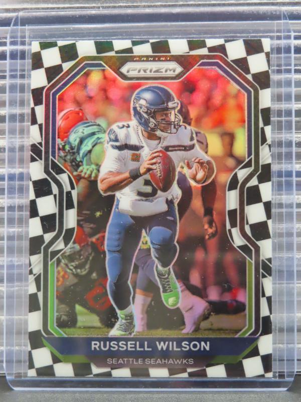 2020 Prizm Russell Wilson Black & White B&W Checker Prizm SSP #294 Seahawks