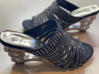 Studded Black Mule Shoes - Image 1 of 3