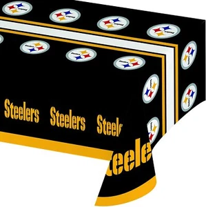 Pittsburgh Steelers 54" x 102" Kunststoff Tisch Abdeckung NFL Deko Party Artikel NEU - Bild 1 von 1