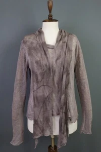 SARAH PACINI Brown Knit Long Sleeve Shirt Tunic Top Size One - Picture 1 of 16