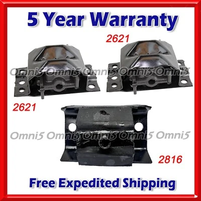 O207 Fits 2001-02 Chevrolet Express 3500 8.1L AUTO Motor & Transmission Mount 3X - Image 1 of 4