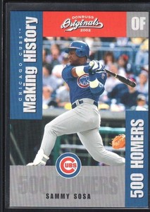 SAMMY SOSA 2002 DONRUSS ORIGINALS #9 MAKING HISTORY CUBS SP #683/800