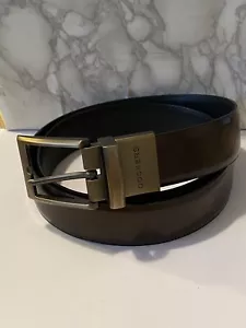 Dockers Reversible Men Brown Black Genuine Leather Belt - Picture 1 of 14