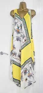 ZARA size 10 12 M satin patchwork paisley hanky hem summer beach dress cover up - Picture 1 of 5
