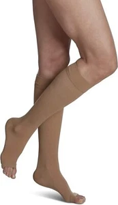 SIGVARIS Unisex Essential Opaque Open Toe Calf-Highs 30-40mmHg (Crispa) X-Large - Picture 1 of 4