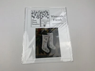 Plum street sampler Wintertide Friends Snowman Stockings Cross Stitch Pattern - Image 1 of 3