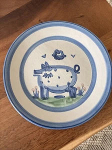 M A Hadley Dinner Plate 11" Stoneware Ceramic Pig - Picture 1 of 5