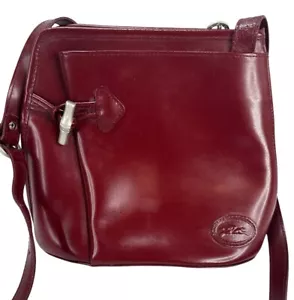 Longchamp Leather Crossbody Bag Burgundy Red Excellent - Picture 1 of 11