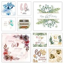 60th Birthday Cards Multi Pack Set of 10 mixed Cards Wholesale Bulk Price