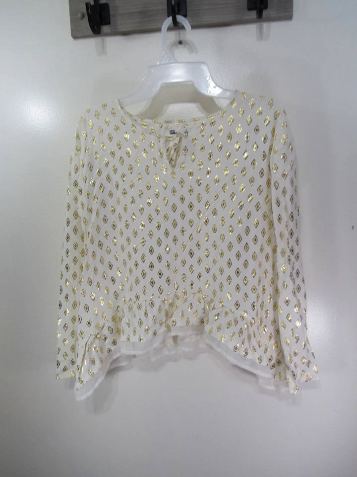 Big Girls Epic Threads Top Size L Ivory Gold Long Sleeve - Image 1 of 4
