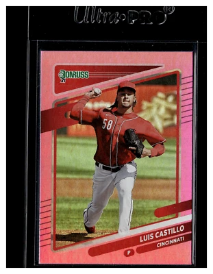 2021 Donruss #124 Luis Castillo Holo Pink - Image 1 of 2