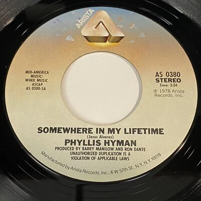 Phyllis Hyman: Somewhere In My Lifetime / Gonna Make Changes 45 - Arista - Soul - Image 1 of 2