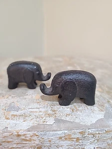 Pesas de papel elefante de hierro forjado estilo vintage - Imagen 1 de 9