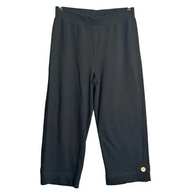 Pantalones cortos negros Nomadic Traders talla S dobladillo con botones elásticos artísticos boho Foto 1 de 4