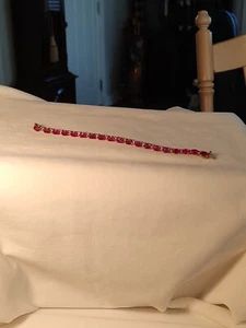 Yellow Gold Plated over 925 Sterling Silver Lab Ruby Tennis Bracelet Red.7.25" - Picture 1 of 5