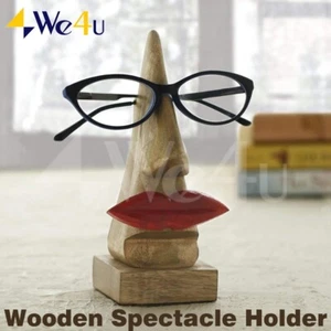 Wooden Spectacle Holder with Red Lips for Eyeglass Home Decor Display - Picture 1 of 7