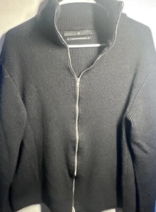 Stone Island Suéter Pesado 100% Lana Talla Hombre Pequeño Negro Cremallera Completa - Imagen 1 de 4