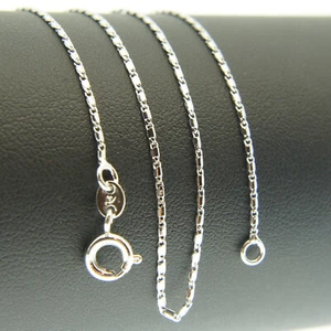 Silver Rhodium 46cm 18'' Heshe Necklace 1mm Solid Chain for Pendant - Bild 1 von 3