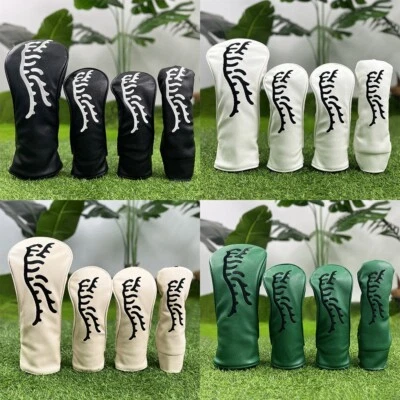 Tiger Golf Wood Head Cover Headcover PU Driver Fairway Hybrid Club Cover - Image 1 of 4