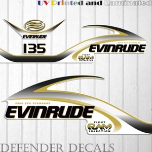 Evinrude 135hp Ficht RAM Injection 2001 White Cowl outboard decal sticker - Picture 1 of 1