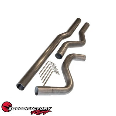 SpeedFactory Racing 3" Stainless Steel Mandrel Bent Cat-Back Exhaust Piping Kit - Image 1 of 4