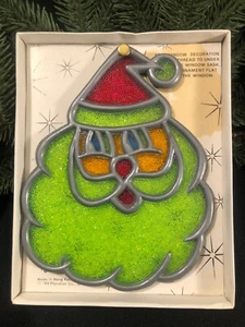 Vintage Christmas~ Santa Claus Suncatcher / Ornament~  NOS ~ Window Gem - Picture 1 of 8