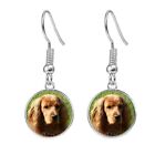Personalised Cockapoo Cocker Spaniel Photo Silver Plated Earrings Birthday Gift