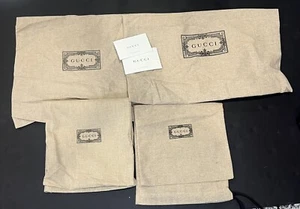 Authentic Gucci Brown Drawstring Dust Cover Bags Set Of 4 - Picture 1 of 11