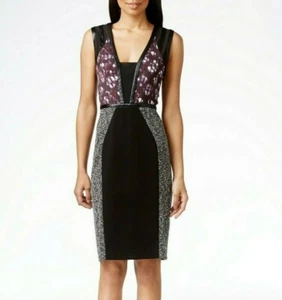 Rachel Roy Women's Mixed Media Sheath Dress sz 6 $129 new - Picture 1 of 4