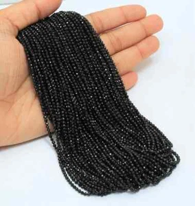 Natural Black spinel Faceted Rondelle Beads, 2-3mm Black spinel Micro faceted - Picture 1 of 6