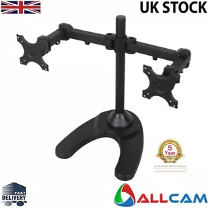 MMS10D Dual Two Monitor Arm Desk Stand Mount w/Adjustable Height & Clamp 13"-27" - Picture 1 of 9