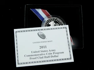 2011-S Proof United States Army Commemorative Half Dollar in Box w/ COA - Picture 1 of 5
